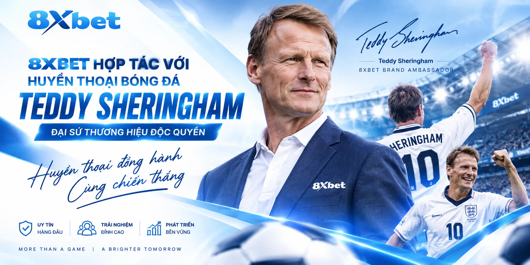 8XBET hợp tác với huyền thoại bóng đá Teddy Sheringham